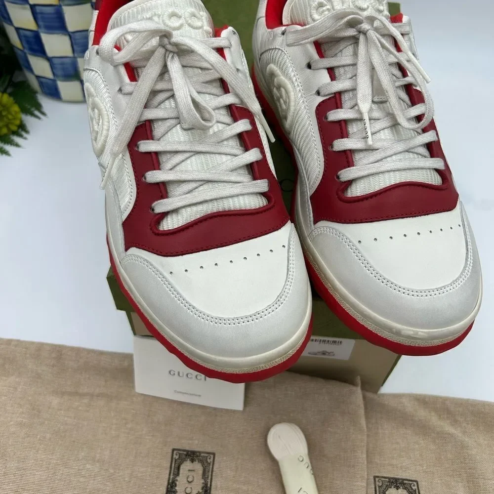 Men’s Gucci Mac 80 low top leather sneakers size 10 made in Italy